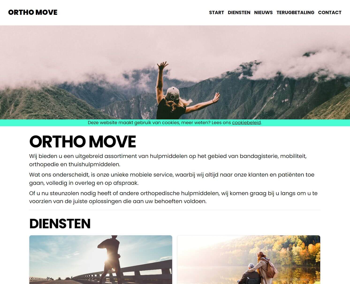 Ortho-Move website screenshot