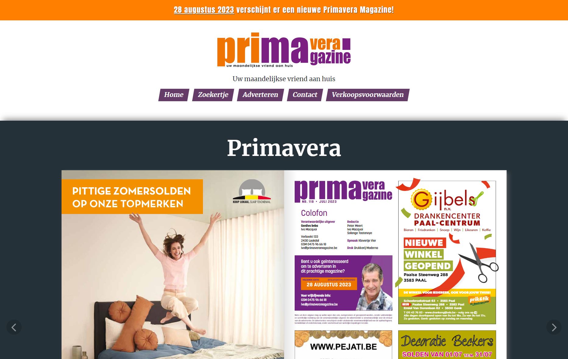 Primavera Magazine website screenshot